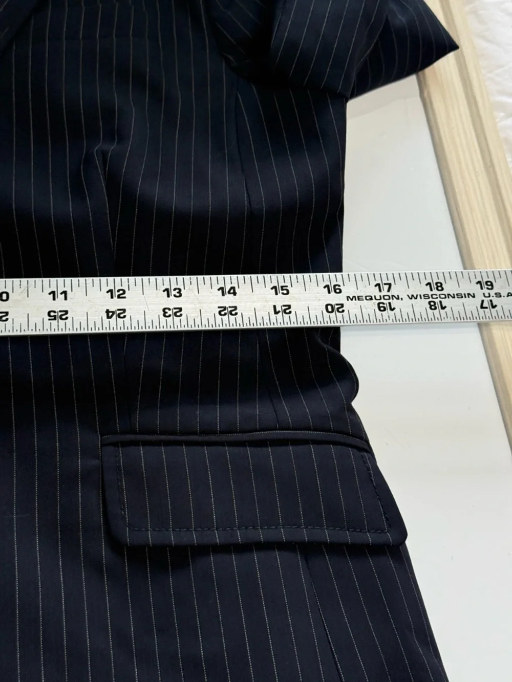 J.Crew Women's Suit Set Navy Blue Pinstripe Wool Blazer (Sz 8) & Pants (Sz 2)